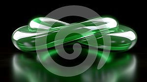 Intertwined Green Glass Forms Create Abstract Design