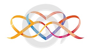 Intertwined Hearts in Abstract Gradient Colors Vector, vector design Generative AI