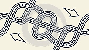 Intertwined knot pattern, symbolizing complexity, connection, and abstract design, vector design Generative AI