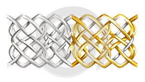 Intertwined Metal Chains, Strength Connection, vector design Generative AI