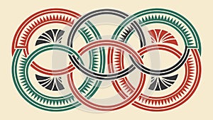 Intertwined Rings Abstract Element Vector, vector design Generative AI