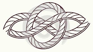 Intertwined Rope Knot Pattern Vector Element, vector design Generative AI