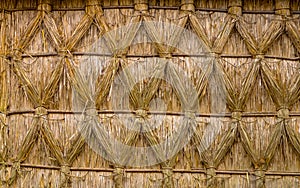 Intertwined Thatching of Reed on on a Cottage