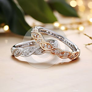 Intertwining Wedding Bands with Crown-Inspired Designs