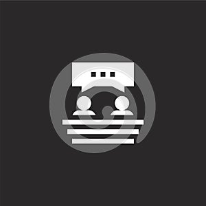 interview icon. Filled interview icon for website design and mobile, app development. interview icon from filled interview
