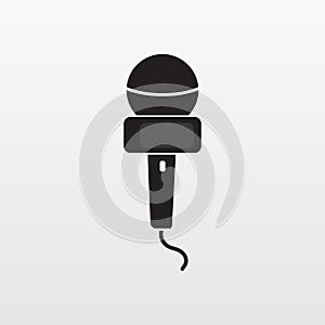 Interview icon isolated. Flat microphone media vector. Modern flat media pictogram, business, market