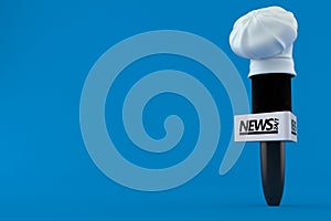 Interview microphone with chef\'s hat