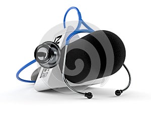 Interview microphone with stethoscope