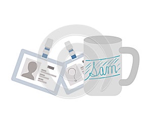 Interview objects with white background