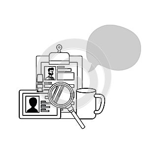 Interview objects with white background