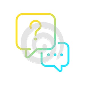 Interview question gradient linear vector icon
