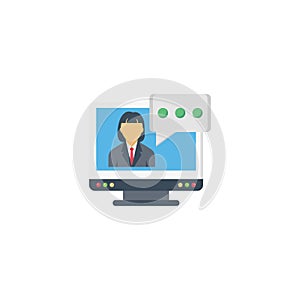 Interview vector flat colour icon