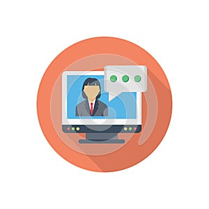 Interview vector flat colour icon