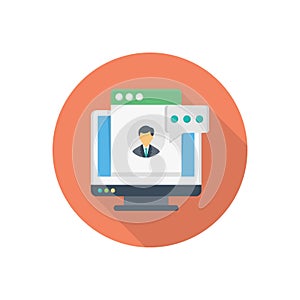 Interview vector flat colour icon