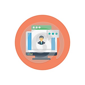 Interview vector flat colour icon