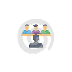Interview vector flat colour icon