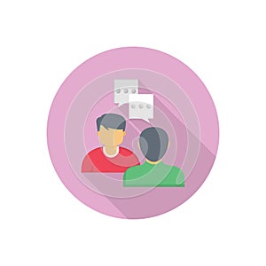 Interview vector flat colour icon
