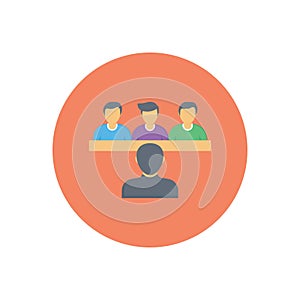 Interview vector flat colour icon