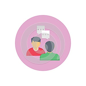 Interview vector flat colour icon