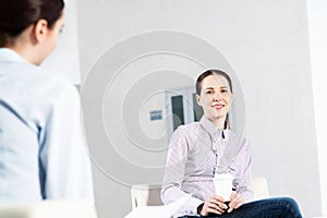 interview of a young attractive woman