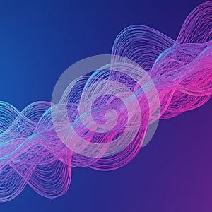 Interwoven abstract lines create a dynamic wave pattern, transitioning from vibrant p