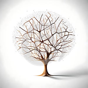 Interwoven Brown Tree Logo on White Background