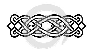 Interwoven Celtic Knot Repeating Border Pattern, vector design Generative AI