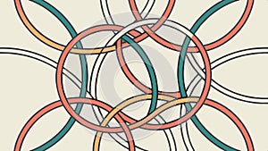 Interwoven circles pattern, abstract geometric design element vector design Generative AI