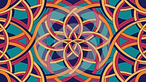 Interwoven circles pattern creating a complex continuous abstract design