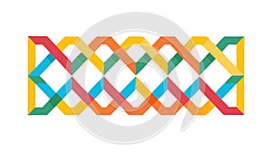 Interwoven Colorful Line Pattern, vector design Generative AI