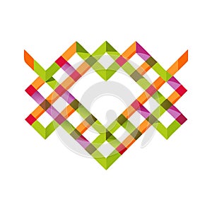 Interwoven Geometric Plaid Pattern Abstract, vector design Generative AI