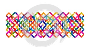 Interwoven Pattern of Colorful Geometric Lines, vector design Generative AI