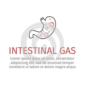 Intestinal gas. Vector icon photo