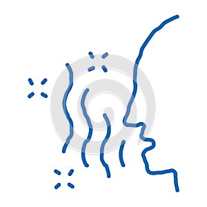 intestinal infection transmitted by airborne droplets doodle icon hand drawn illustration