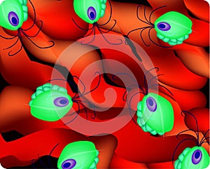Intestinal mucosa background giardia parasites Parasitic Trichomonas. Infographics. Vector illustration on isolated background. photo