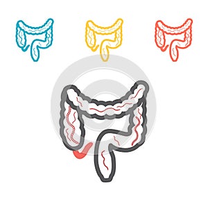 Intestinal parasite. Vector icon for web graphic.