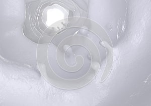 Intestinal polyps closeup- white skin - 3D Rendering