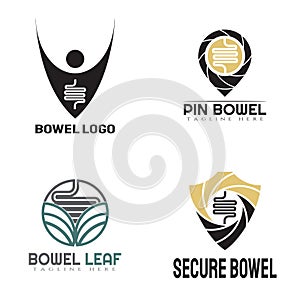 Intestine care logo design vector, bowel logo,medical icon