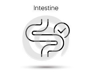 Intestine line icon. Digestion sign. Health bowel symbol. Colonoscopy gut procedure. Vector
