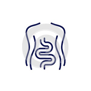 Intestines, colon line icon on white