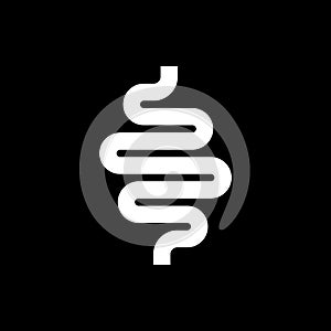 Intestines glyph icon or digestion system symbol