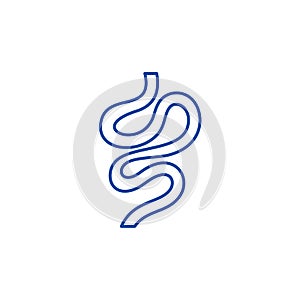 Intestines line icon concept. Intestines flat  vector symbol, sign, outline illustration.