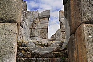 Sacsayhuaman Inca ruin in the Andes, Peru photo