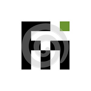 intial letter Fi square monogram logo vector