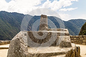 Intihuatana Altar. Machu Picchu, Cusco, Peru, South America.