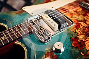 Intimate Closeup guitar. Generate Ai