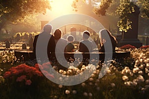 Intimate Family Gathering at Graveside A