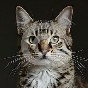 Intimate portrait captures felines whiskers, eyes, and soft fur