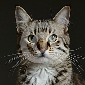 Intimate portrait captures felines whiskers, eyes, and soft fur photo