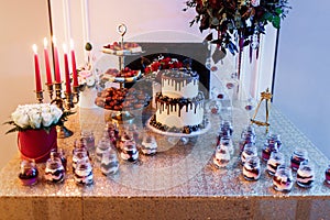 Intimate wedding dessert bar